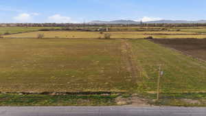 Aerial view of sparsely populated area featuring mountains