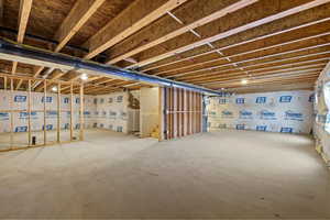 View of unfinished basement