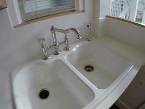 Kitchen view of a sink