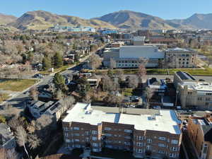 Bird's eye view of a mountain backdrop