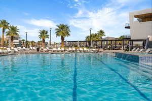 Desert Color Community pool featuring a patio