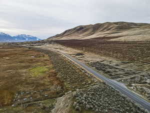View of mountain background with rural landscape and abundant farmland