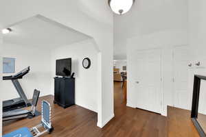 Living room, music room or office  with arched opening