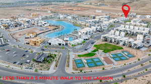 Drone / aerial view of a large body of water