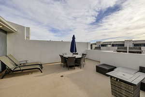 View of patio featuring outdoor dining space