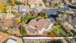 Aerial view of residential area