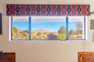 Detailed view of a mountain backdrop