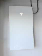 Detailed view of wall-mounted power storage