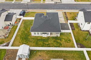 Aerial view of residential area