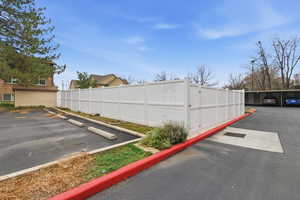 View of uncovered parking lot