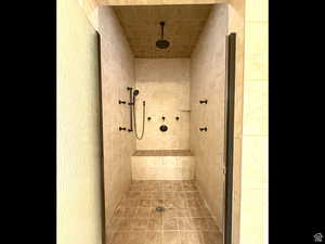 Bathroom with a shower stall