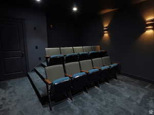 Cinema with dark carpet