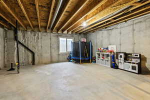 Unfinished basement.