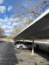 View of covered parking lot