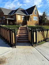 Elegant front walk entrance with gate