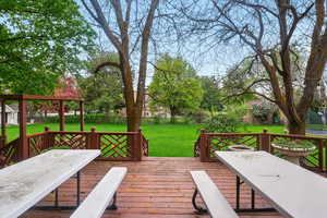 Wooden deck with a gazebo