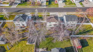 Aerial perspective of suburban area