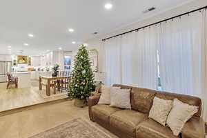 Living room featuring recessed lighting