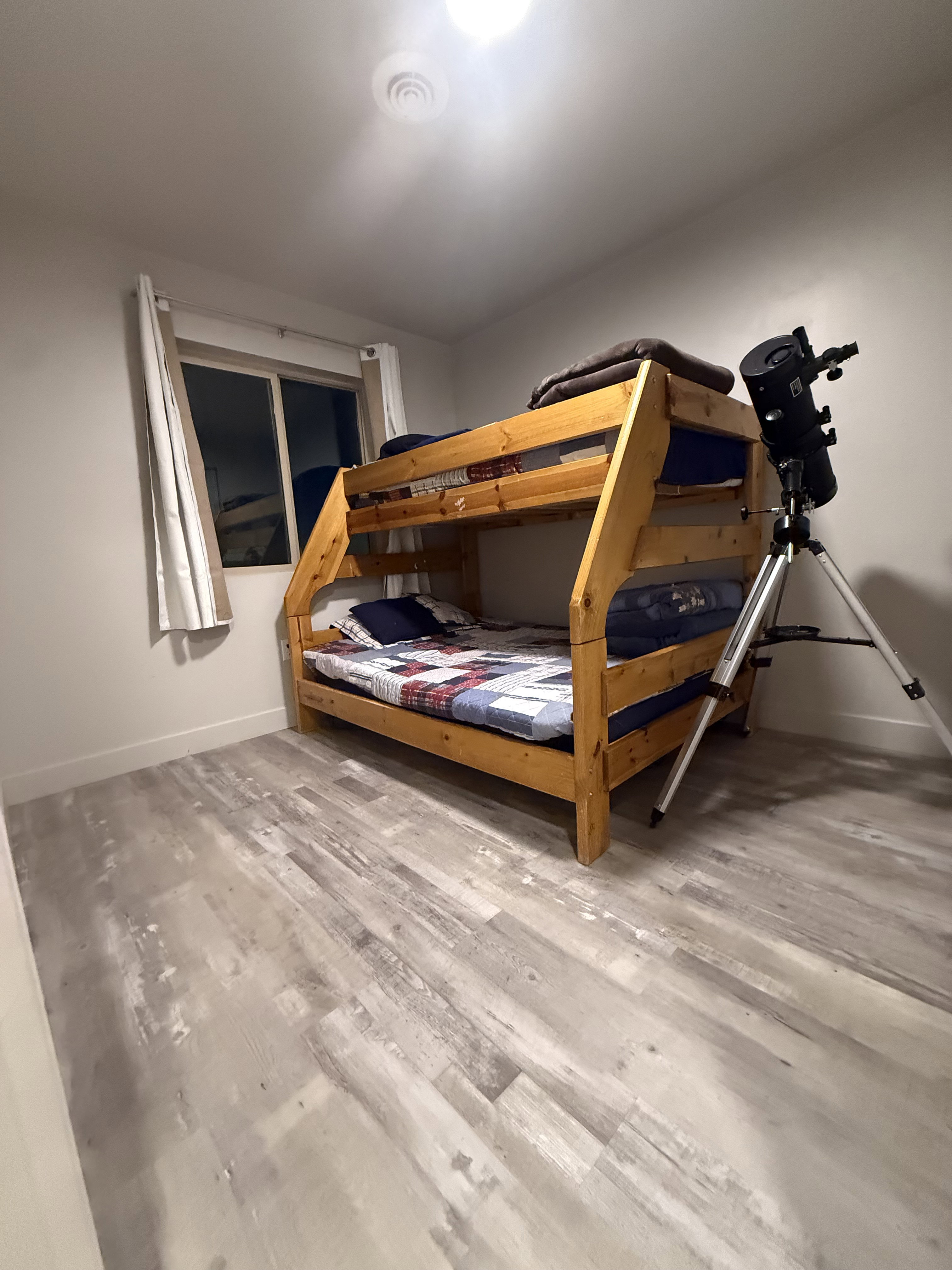Bedroom with light wood-type flooring