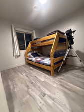 Bedroom with light wood-type flooring