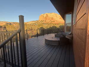 Deck with a mountain view