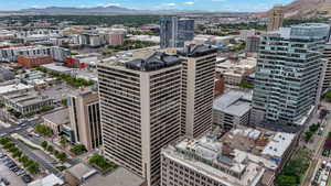 View of urban area with a mountainous background