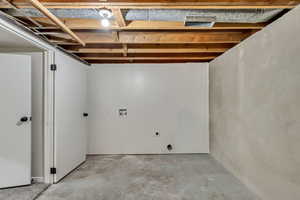 View of unfinished basement