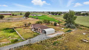 Aerial view of sparsely populated area