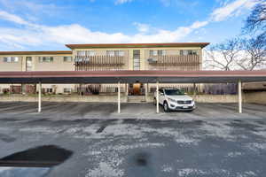 View of covered parking lot