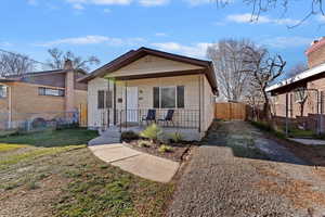 Bungalow-style house featuring covered porch