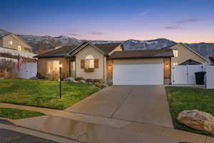 Multi-level home featuring a mountain view