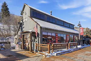View of snow covered building