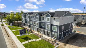 Aerial view of residential area
