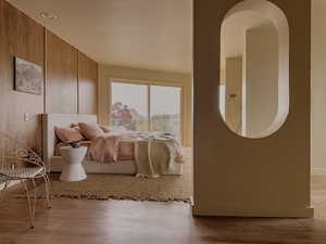 Bedroom featuring light wood-style floors