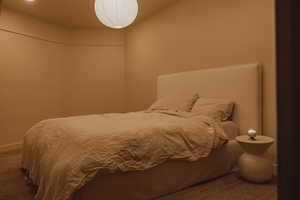 Bedroom with carpet floors