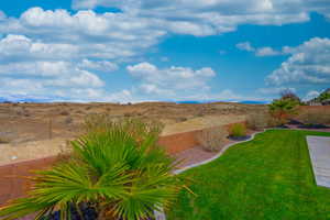 View of fenced backyard