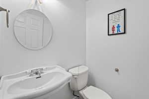 Bathroom with a sink and toilet