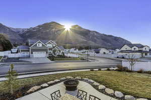 Mountain view with nearby suburban area