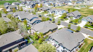 Aerial view of residential area