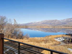 Water view with a mountainous background