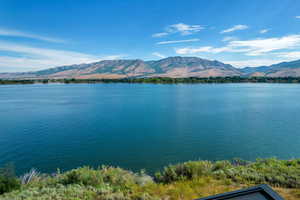 Water view with a mountainous background