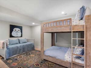 Bedroom featuring recessed lighting