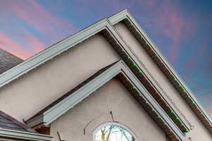 Exterior view of stucco siding