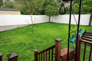 View of fenced backyard
