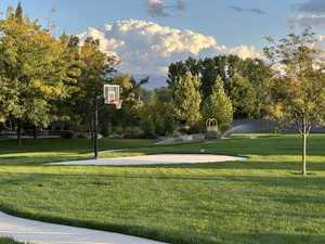 Community park with basketball court