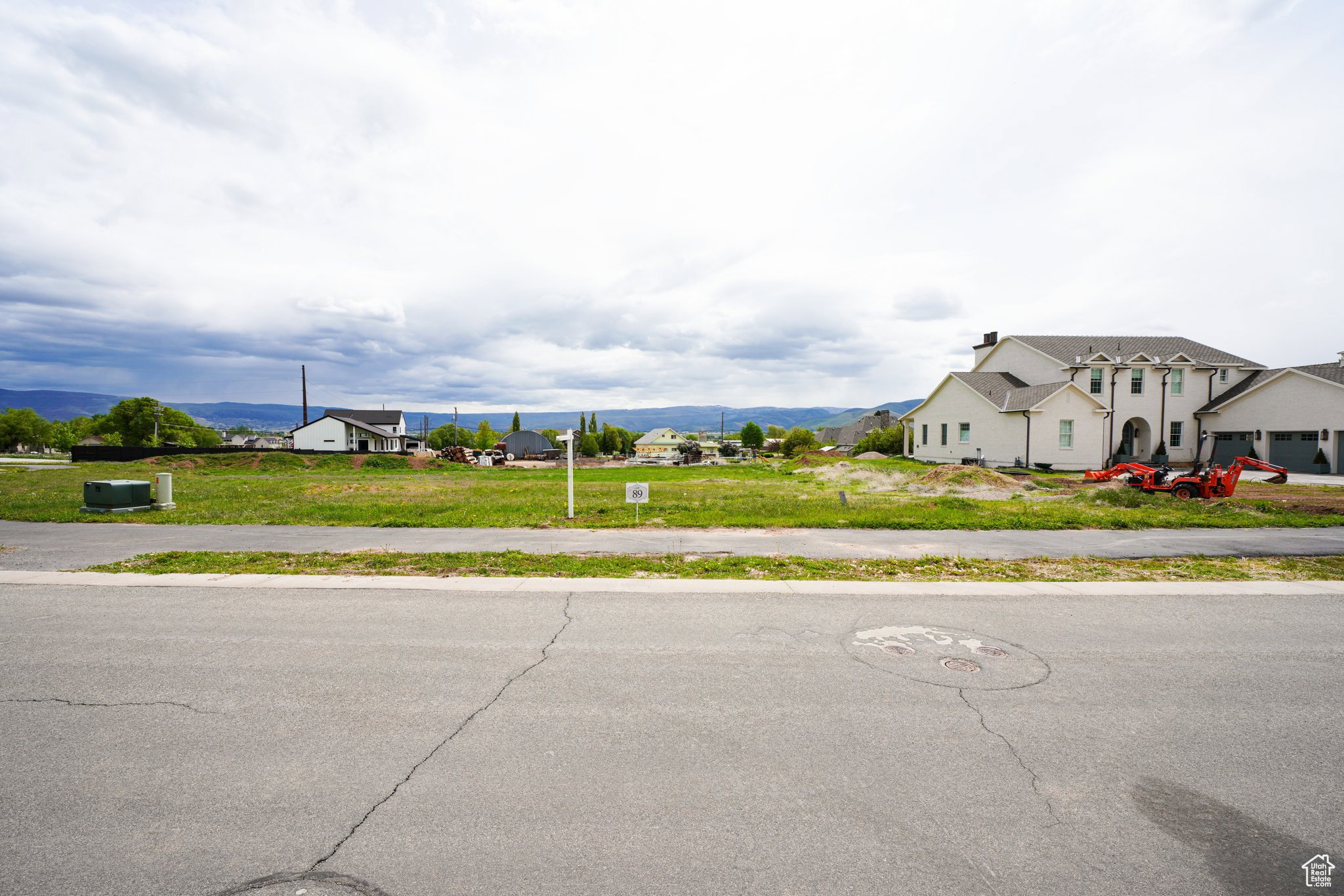 View of front of home with a mountain view