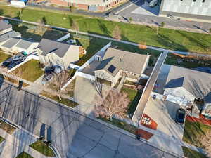 Aerial perspective of suburban area