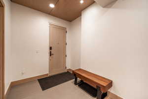 Foyer with recessed lighting