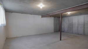 Extra large storage room under garage, basement