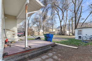 Exterior view of a mountainous background